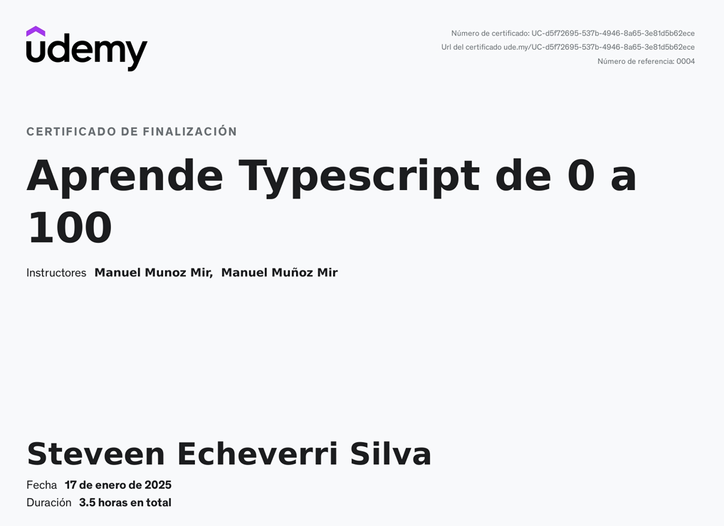 Aprende TypeScript de 0 a 100